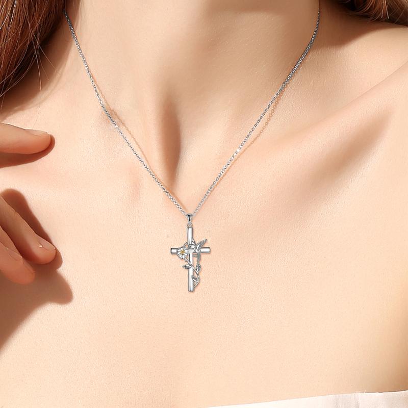Hummingbird Cross Necklace Gifts for Women Sterling Silver - Z3 Limited