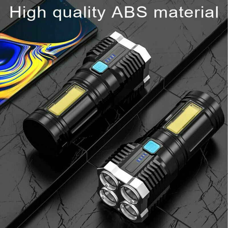 POWERFUL Tactical Quad-Core Super Bright Torch LED Flashlight USB Rechargeable Camping - Z3 Limited