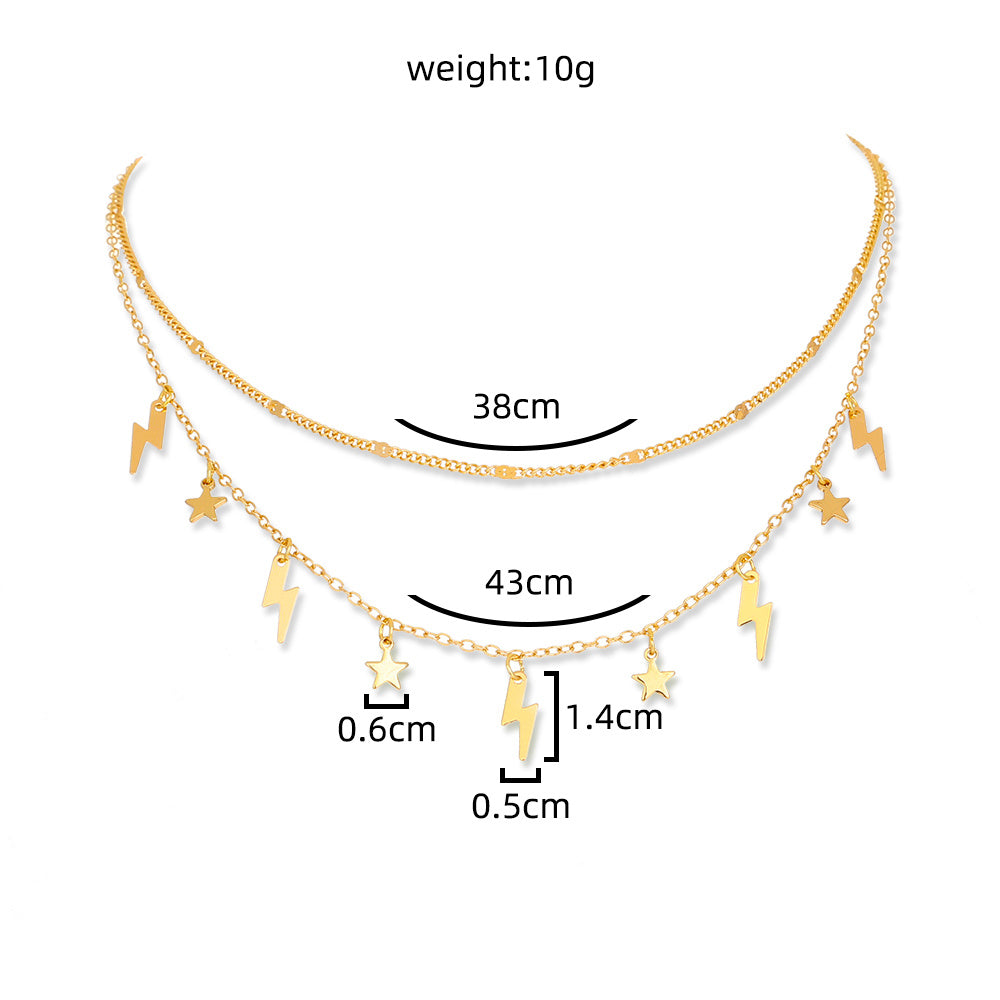 Stars, Thunder, little pendants, multi-layered necklaces