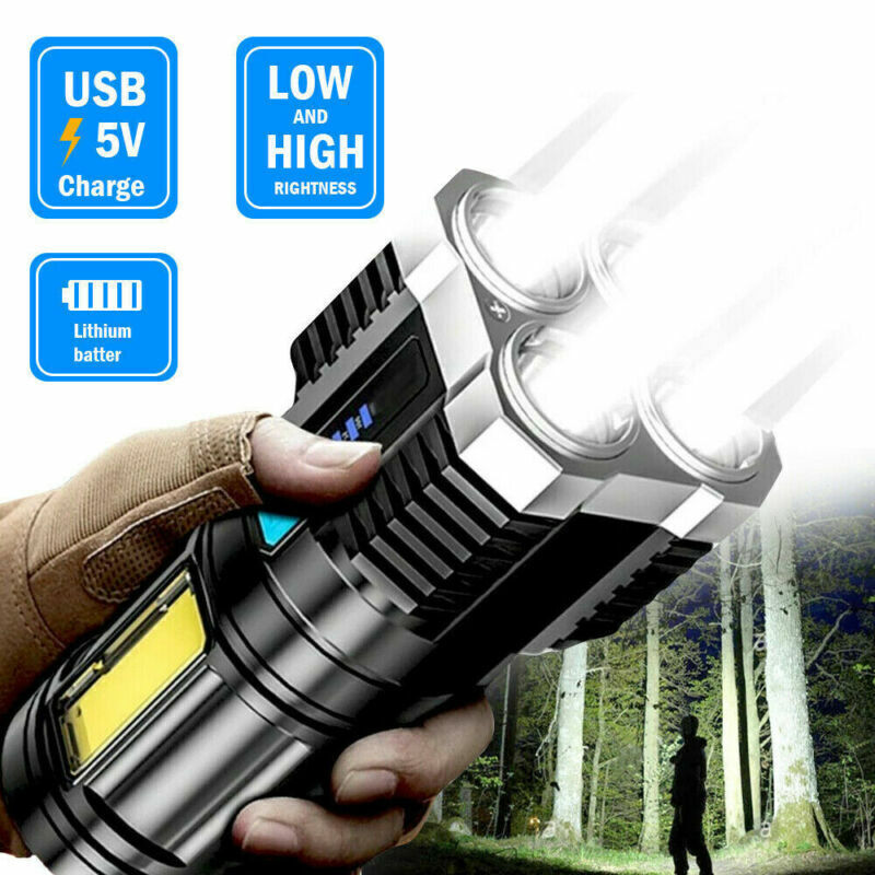 POWERFUL Tactical Quad-Core Super Bright Torch LED Flashlight USB Rechargeable Camping - Z3 Limited