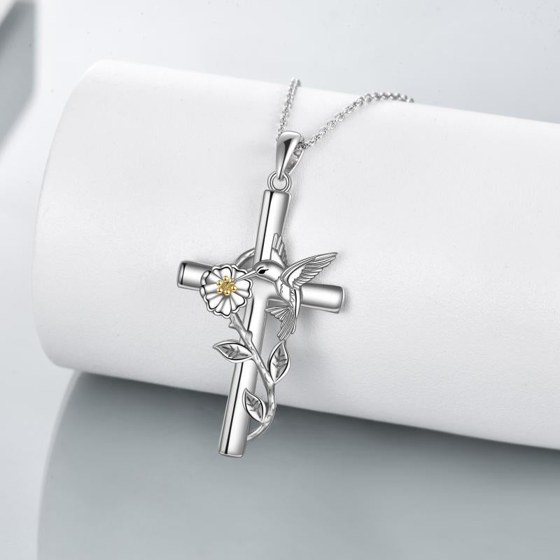Hummingbird Cross Necklace Gifts for Women Sterling Silver - Z3 Limited
