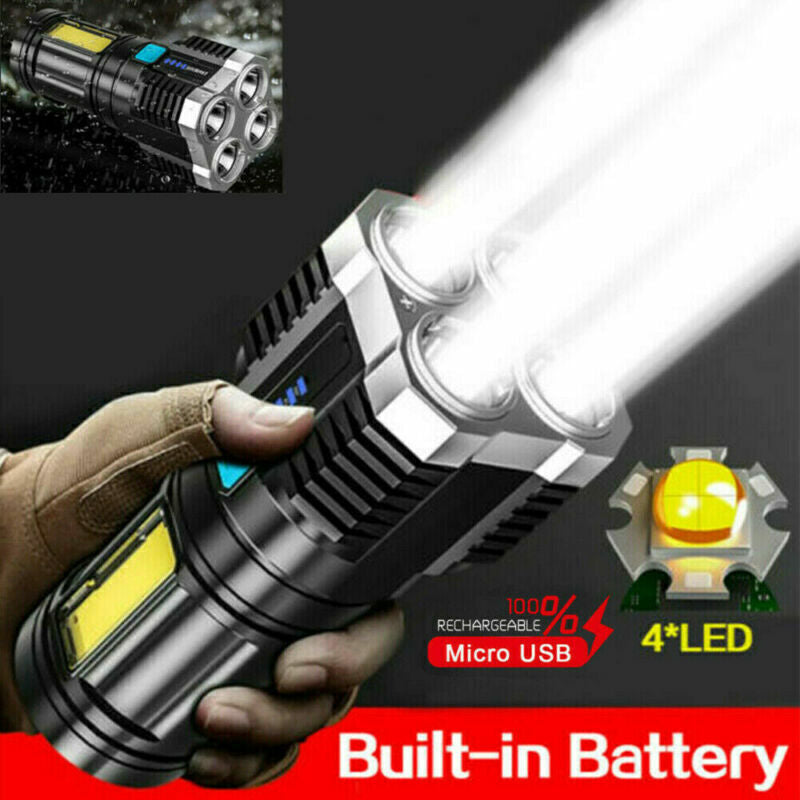 POWERFUL Tactical Quad-Core Super Bright Torch LED Flashlight USB Rechargeable Camping - Z3 Limited